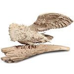 Highly artistic sculpture "Barn Owl" made of mammoth tusk
